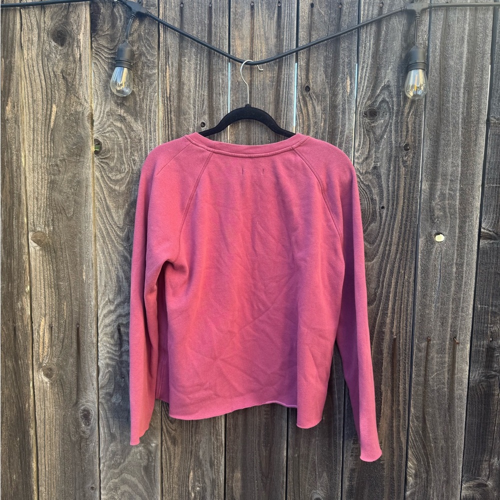 Ugg Hallidie Pinkish Red Crew Neck Short Pile Faux Fur Pullover size large - Picture 8 of 8